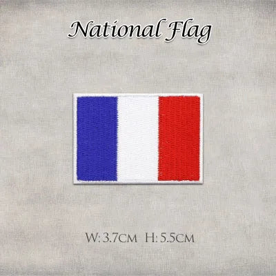 1 United States United Kingdom Italy France Germany Flag Stickers Personality Embroidery Badges Iron On Patch for Clothes DIY