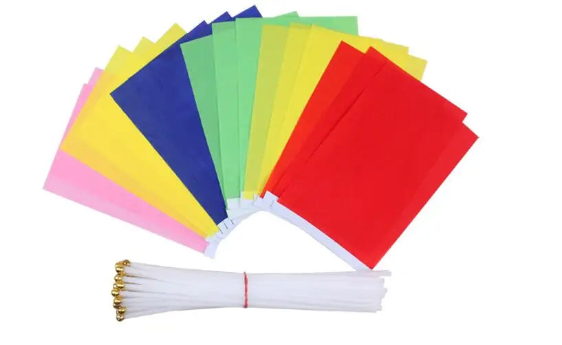 flags waving red/yellow/blue/green/pink color floating flag pure color flags morning exercises flag