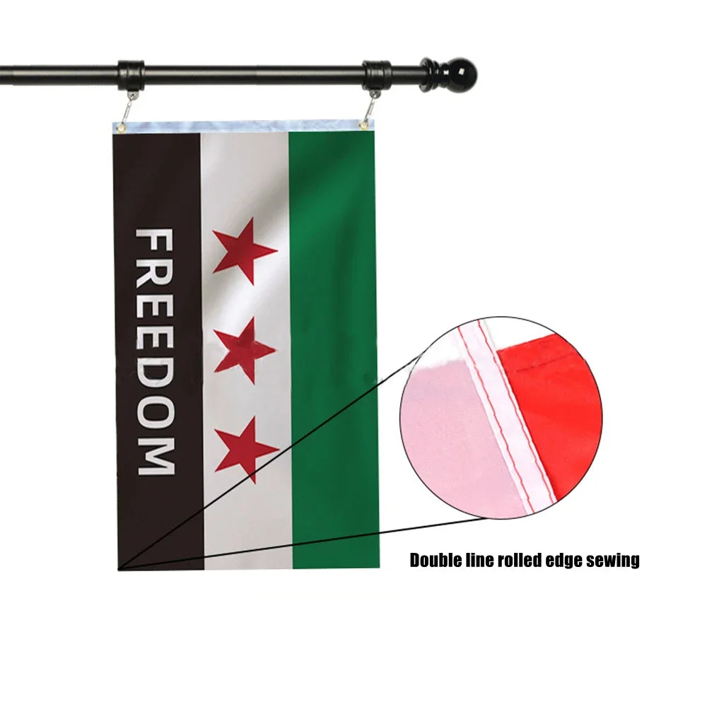 Wholesale Syria Flag， 90x150cm, Syria Revolution， Syria Free People's Flag Hanging, High Quality 100% Polyester Flag Decoration
