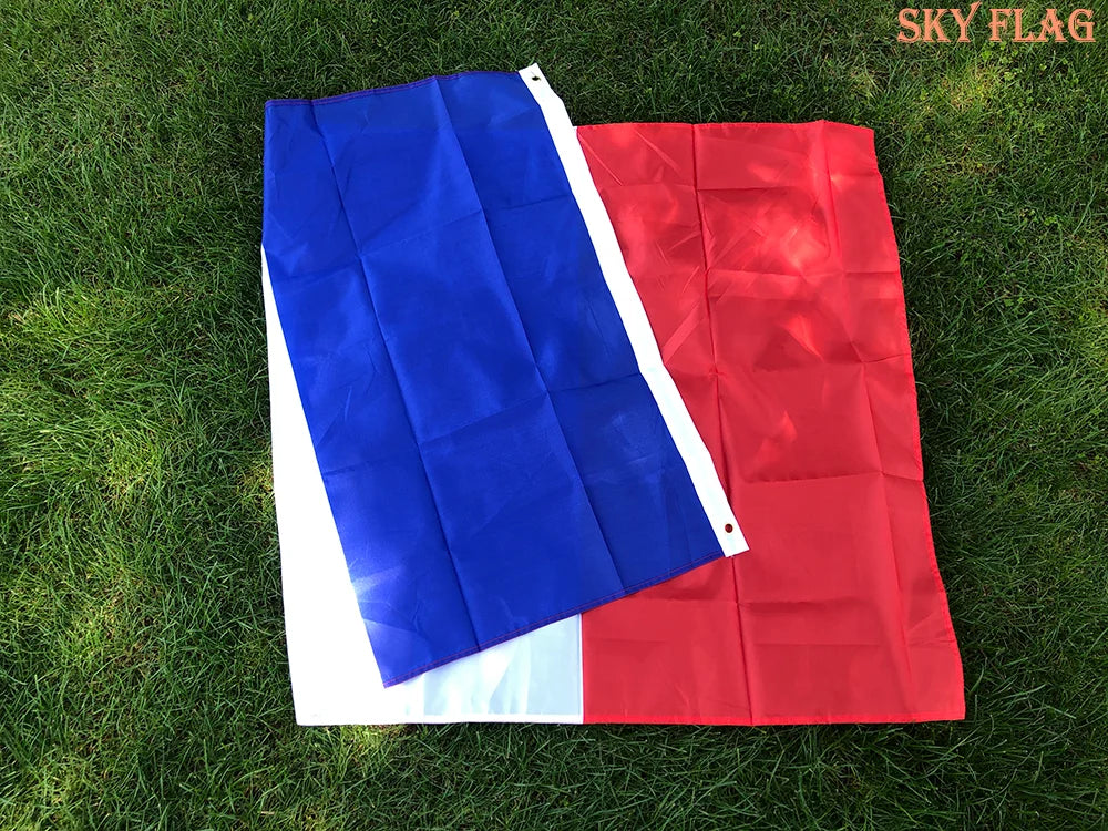 SKY flag Free Shipping Great France flag 90*150cm Hanging blue white red fra fr french Polyester Banner Decoration French flag