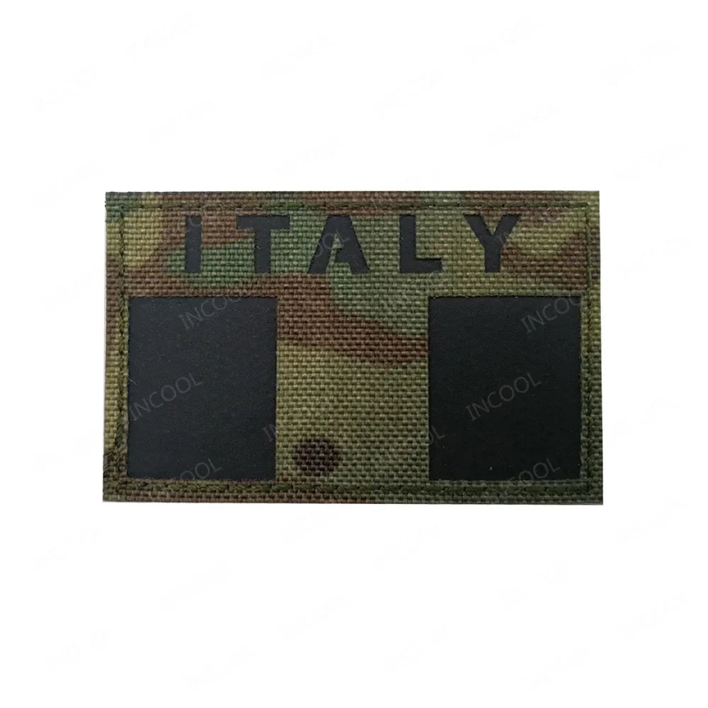 Laser Cut National Flag America Spain France UK Chile Italy Serbia Mexico Lithuania Greece Ukraine Peru Hungary Reflective Patch