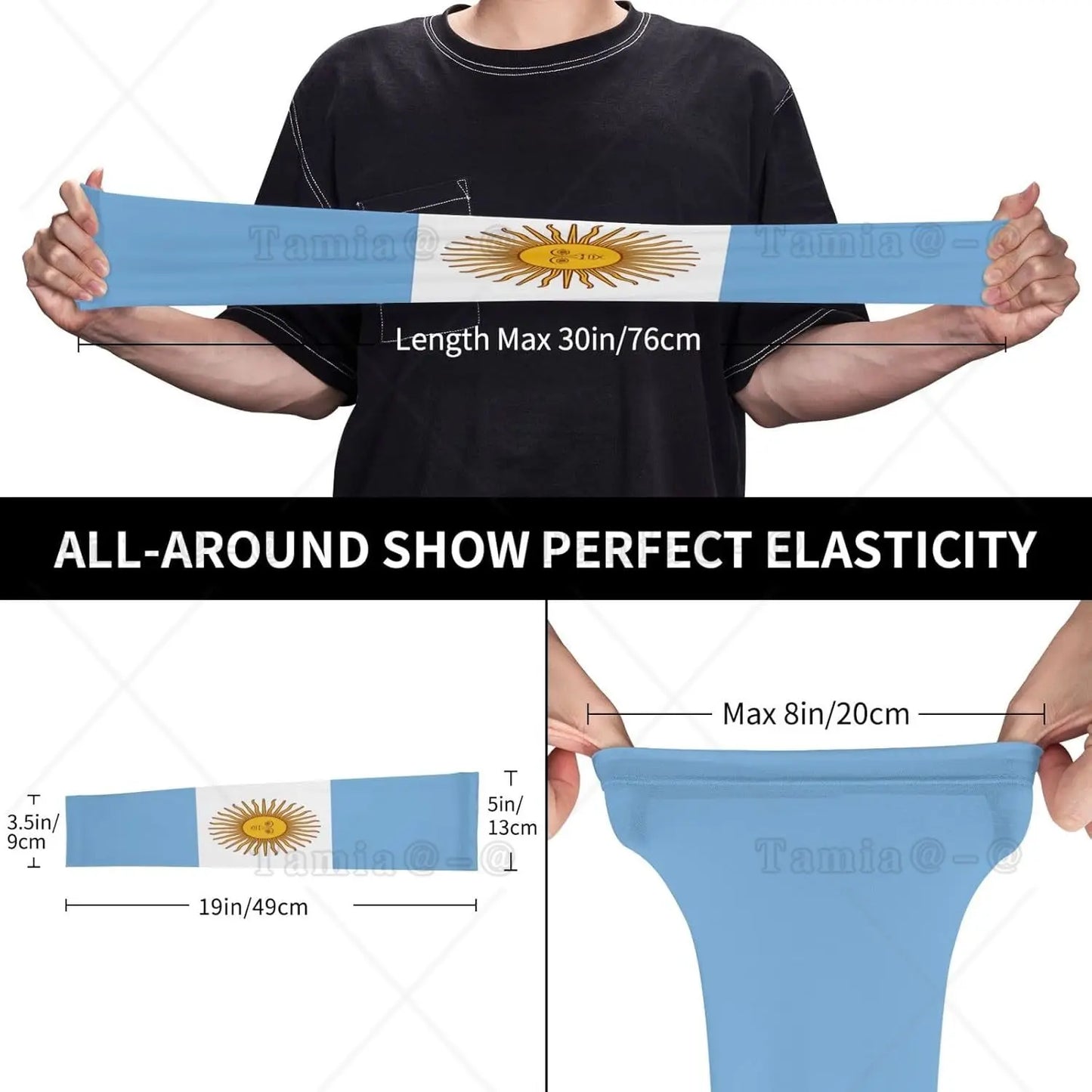 Argentina Flag   Cute Flag Arm Sleeves for Men Women Sun Protection  Arm Sleeves Cooling