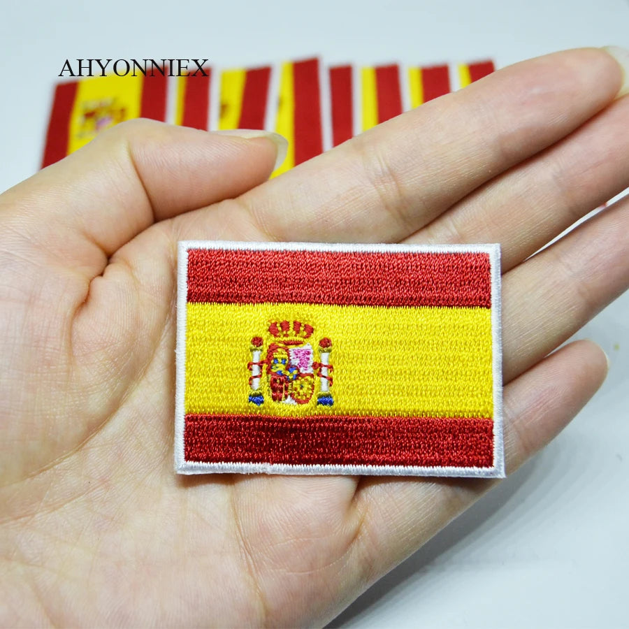 1 United States United Kingdom Italy France Germany Flag Stickers Personality Embroidery Badges Iron On Patch for Clothes DIY