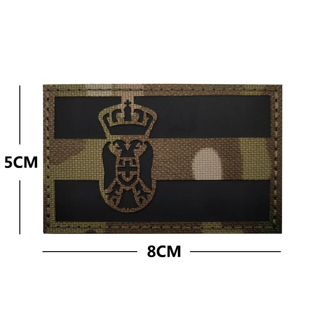 America Spain France Germany Brazil Greece Cyprus Serbia Poland Mexico Hungary Lithuania Peru Reflective Laser Cut Flag Patches