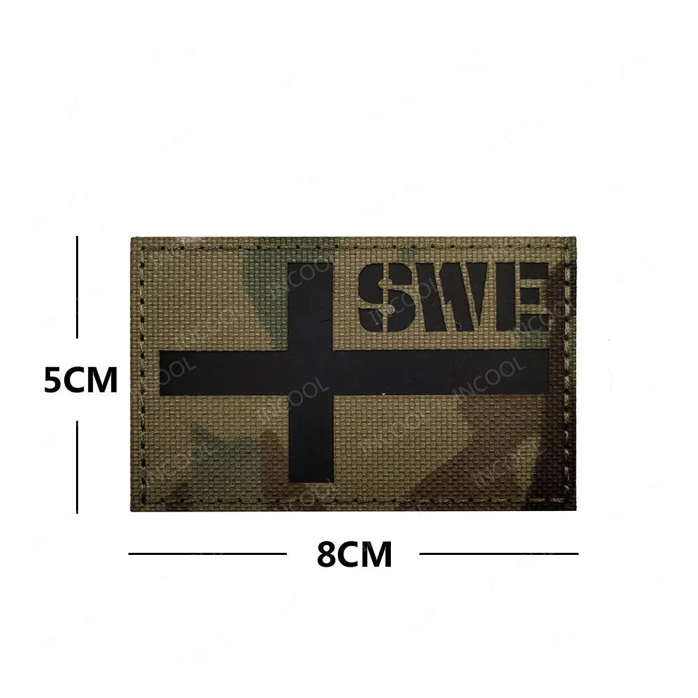 Reflective Flag Patch – Multi-Country Laser Cut