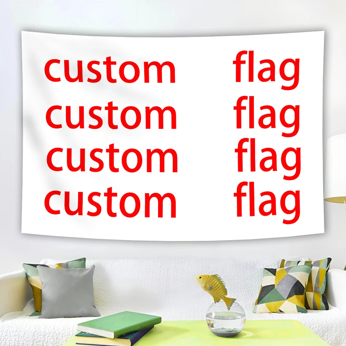 FLAGDOM 60X90 90X150cm Flags And Banners Graphic Custom Printed Flag With Shaft Cover Brass Grommets Design Outdoor Decoration