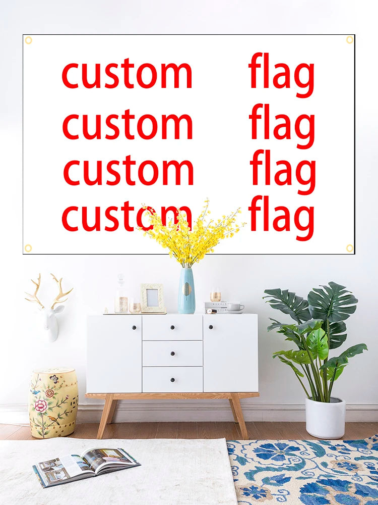 FLAGDOM 60X90 90X150cm Flags And Banners Graphic Custom Printed Flag With Shaft Cover Brass Grommets Design Outdoor Decoration