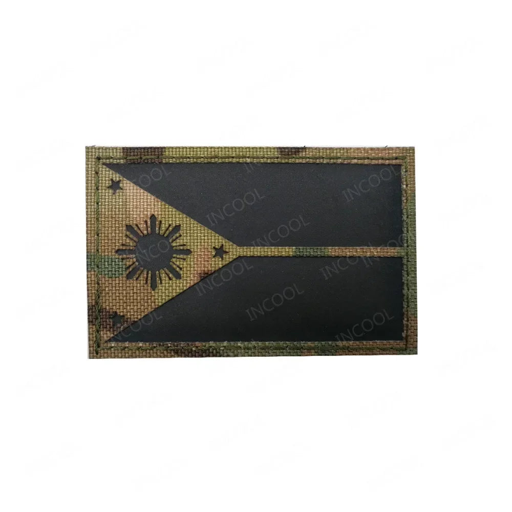 Laser Cut National Flag America Spain France UK Chile Italy Serbia Mexico Lithuania Greece Ukraine Peru Hungary Reflective Patch