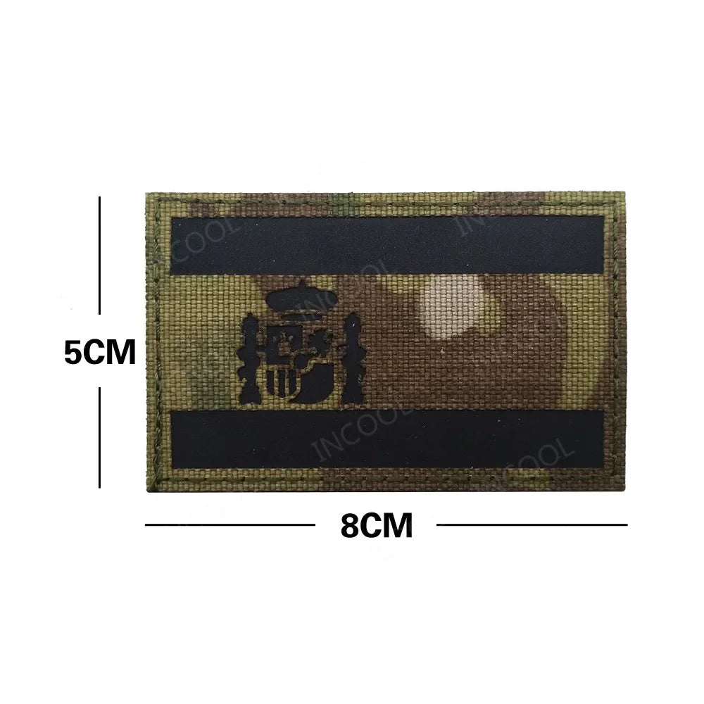 America Spain France Germany Brazil Greece Cyprus Serbia Poland Mexico Hungary Lithuania Peru Reflective Laser Cut Flag Patches