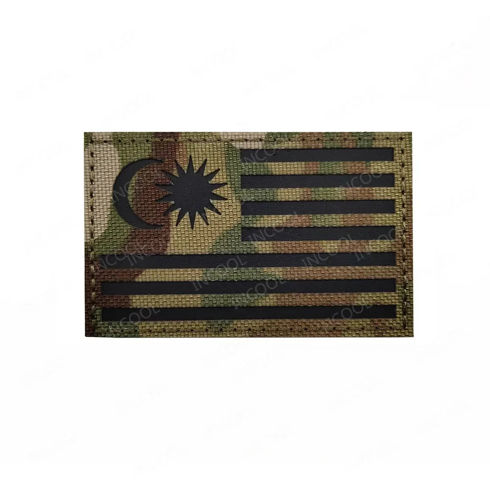 Laser Cut National Flag America Spain France UK Chile Italy Serbia Mexico Lithuania Greece Ukraine Peru Hungary Reflective Patch