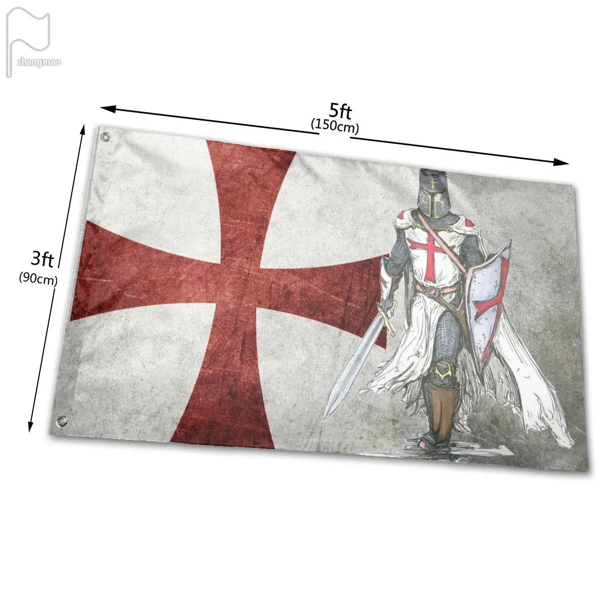 90x150cm Knights Templar Flag Medieval Crusaders Battle Ensign Flag