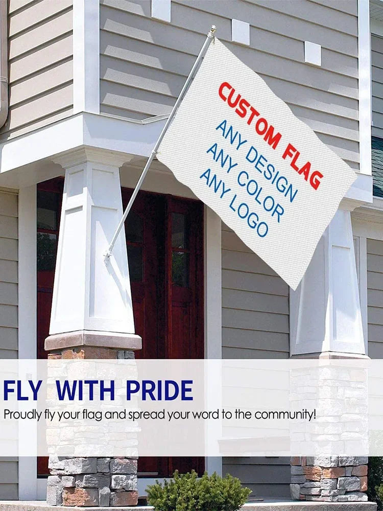 FLAGDOM 60X90 90X150cm Flags And Banners Graphic Custom Printed Flag With Shaft Cover Brass Grommets Design Outdoor Decoration