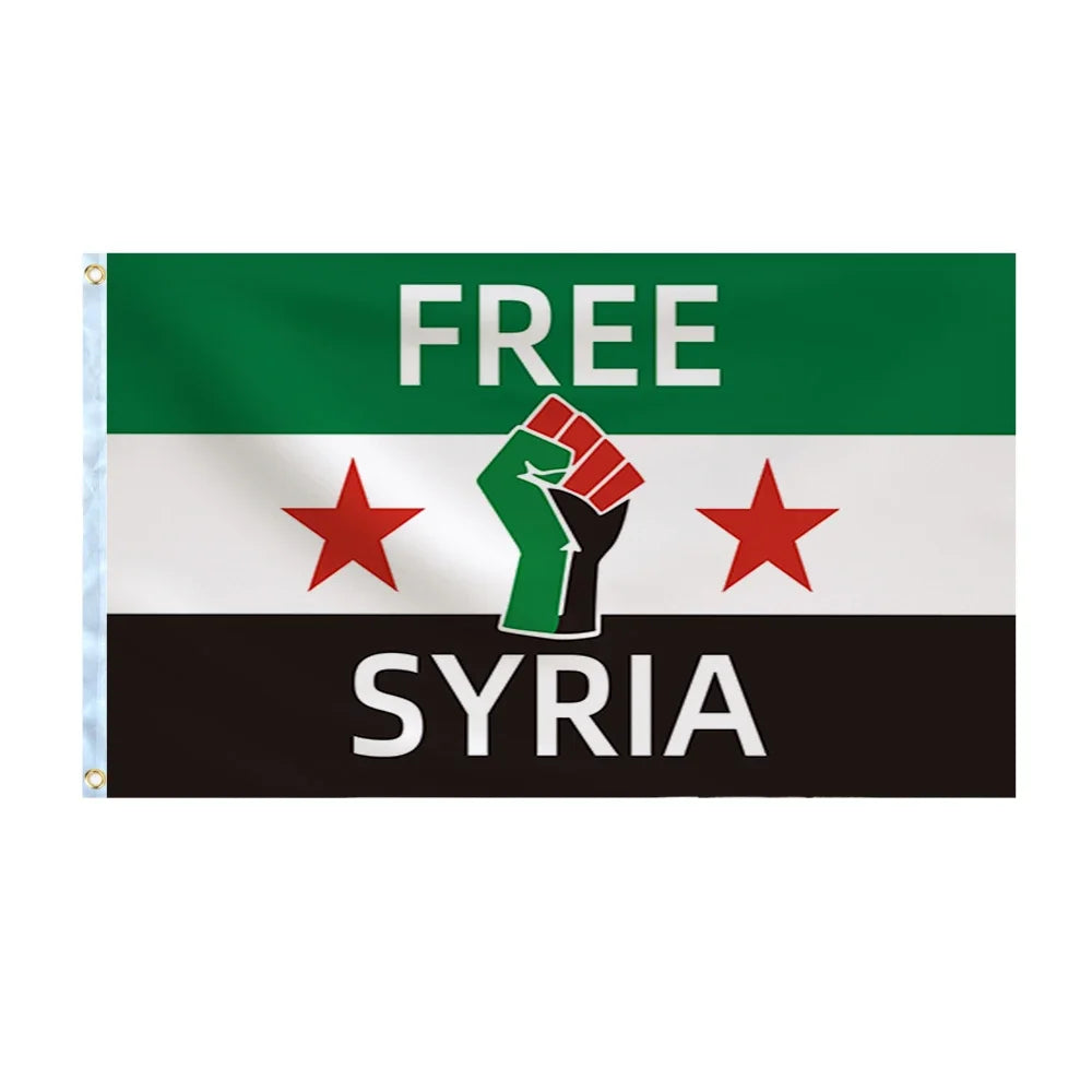 Wholesale Syria Flag， 90x150cm, Syria Revolution， Syria Free People's Flag Hanging, High Quality 100% Polyester Flag Decoration