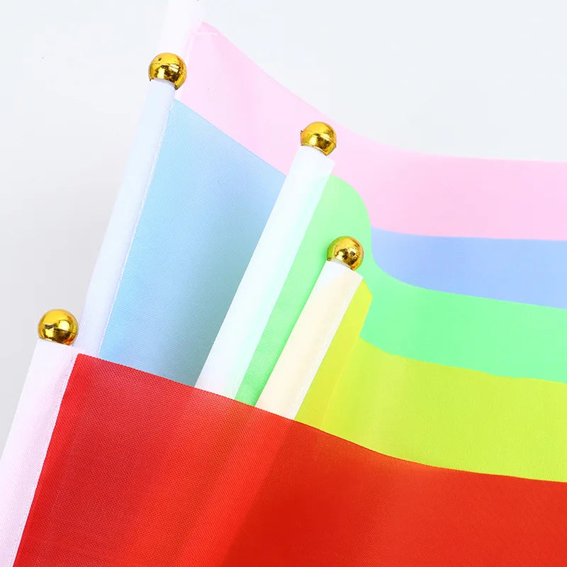 flags waving red/yellow/blue/green/pink color floating flag pure color flags morning exercises flag